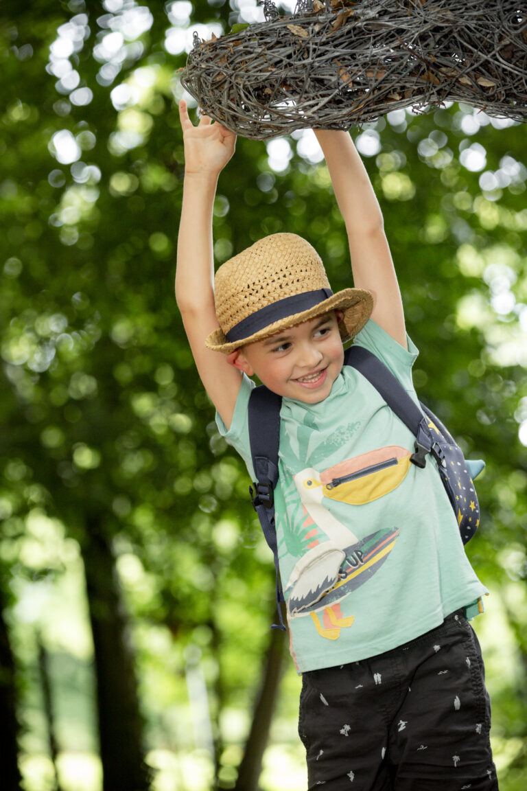 boys swinging on tree on family shoot