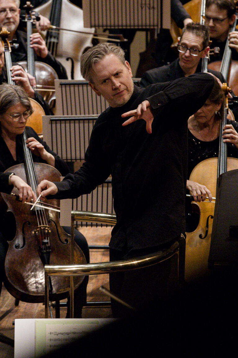 conductor close up with sinfonia viva at Theatre Royal