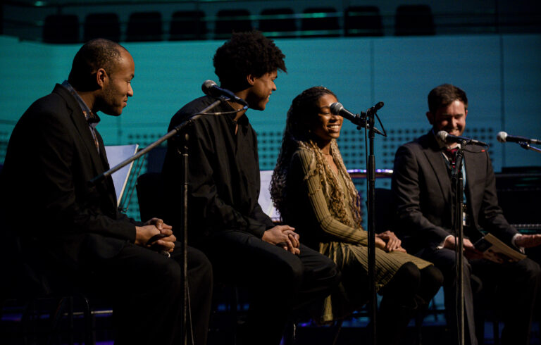 Kanneh-Madon family on stage at Theatre Royal Nottingham