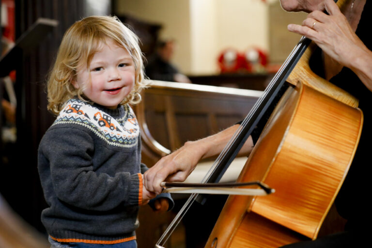 Sinfonia Viva at Derby Cathedral children's event. cello
