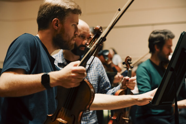 musicians discussing music at theatre royal Nottingham